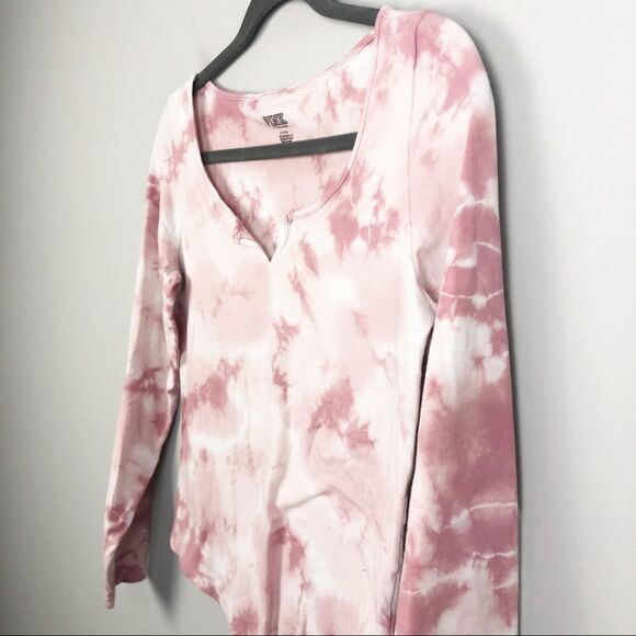 VICTORIA’S SECRET PINK | Long Sleeve Tie Dye Bodysuit Pink White Thong M - Picture 5 of 10